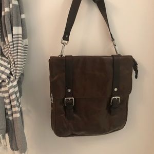 Rudsak Distressed Brown Leather Messenger Bag